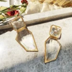 Kaimei stora geometriska akryl örhängen stora Bohemian Transparent Irregular Guld Resin Dangle Örhängen Kvinnor
