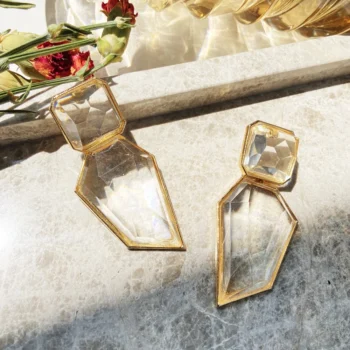 Kaimei stora geometriska akryl örhängen stora Bohemian Transparent Irregular Guld Resin Dangle Örhängen Kvinnor
