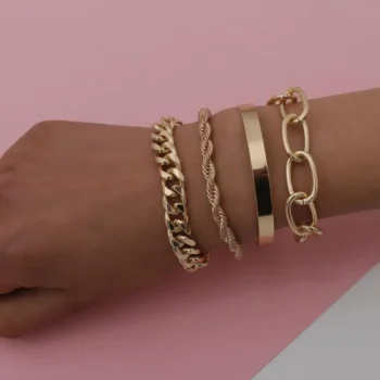 Vintage 14K guldpläterade armband Guldarmband för kvinnor