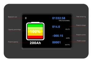 Lifepo4 Multi Cell Batterimonitor Test Skärm Med Voltmeter Bluetooths Panel Alarm För Litiummotor Marin Typ