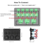 Vattentät DC 12V 24V  Panel för Marina Båtar  8 St Led Switchar 4.2A USB Ladduttag Kontrollpanel